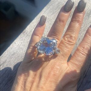 Elegant one of a Kind John Hardy 26ct White Topaz & Diamond & Sterling Silver